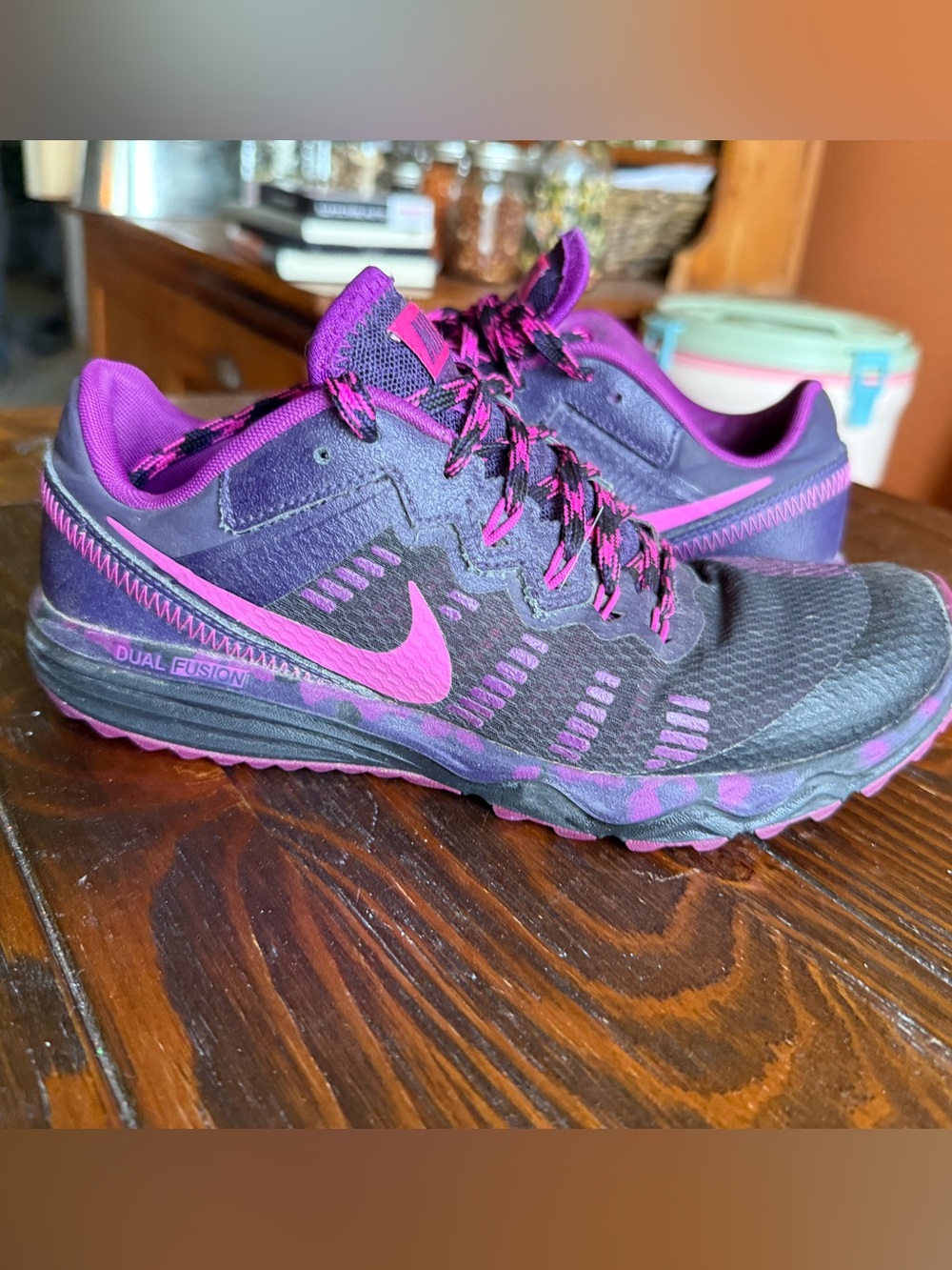 Nike Women's Dual Fusion Run Shoes in Black and Purple
